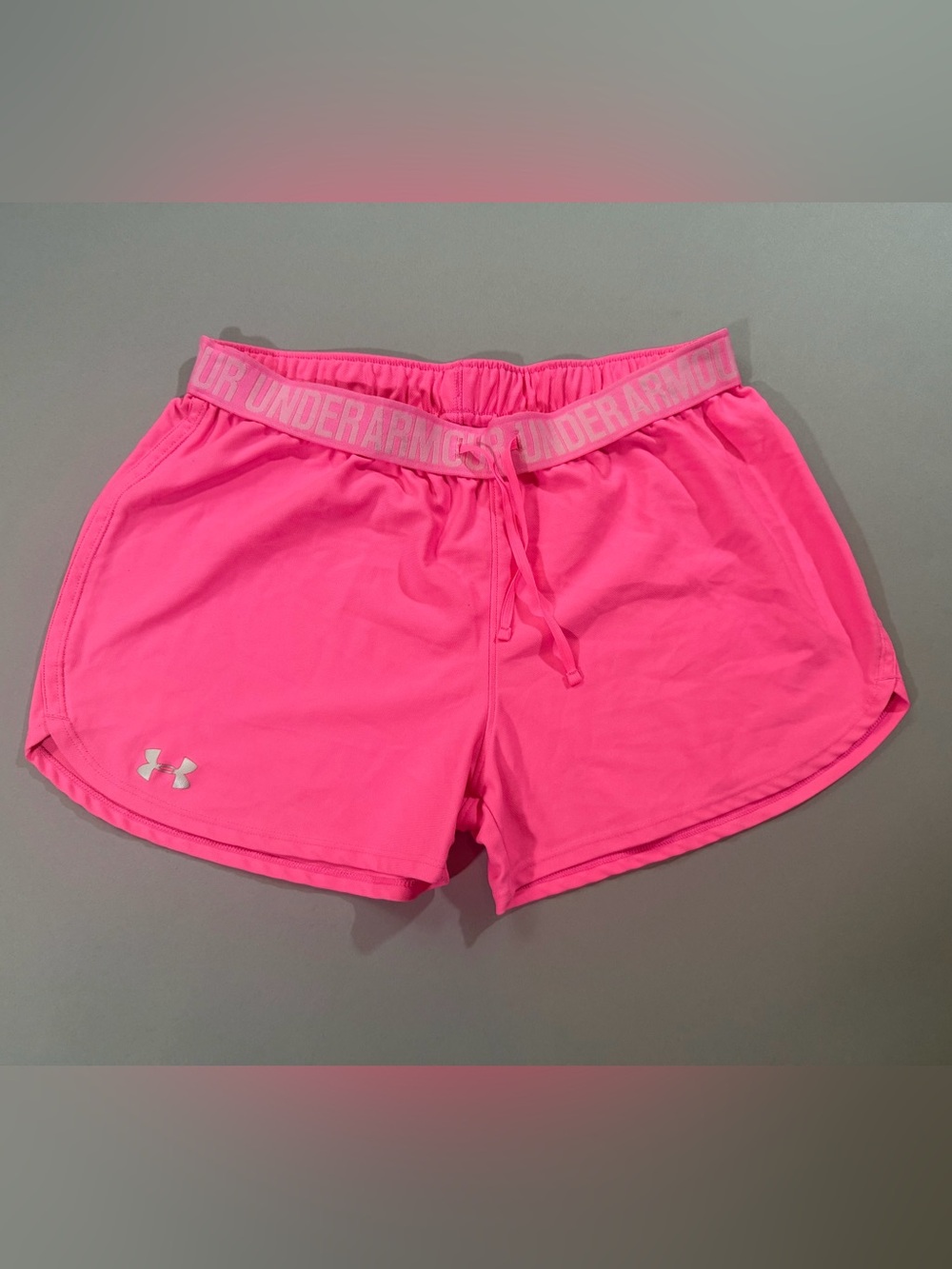 Under Armour Women's Neon Pink Athletic Shorts with Drawstring Waistband